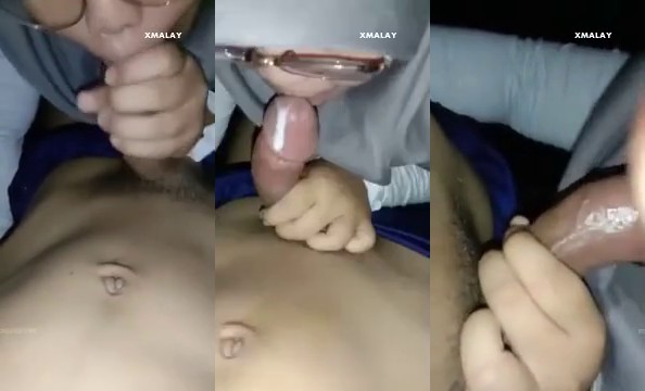 Tudung sucking her BF Dick